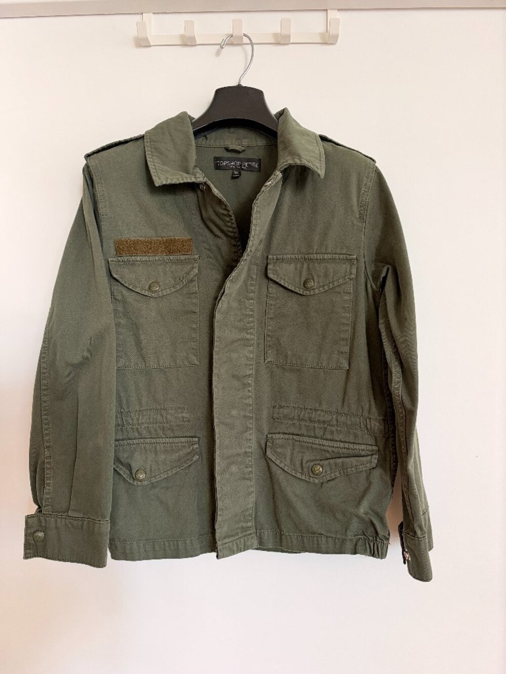 Topshop Petite Olive Green Military Utility Jacket US 2